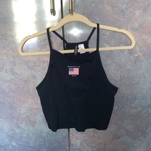 navy blue halter top